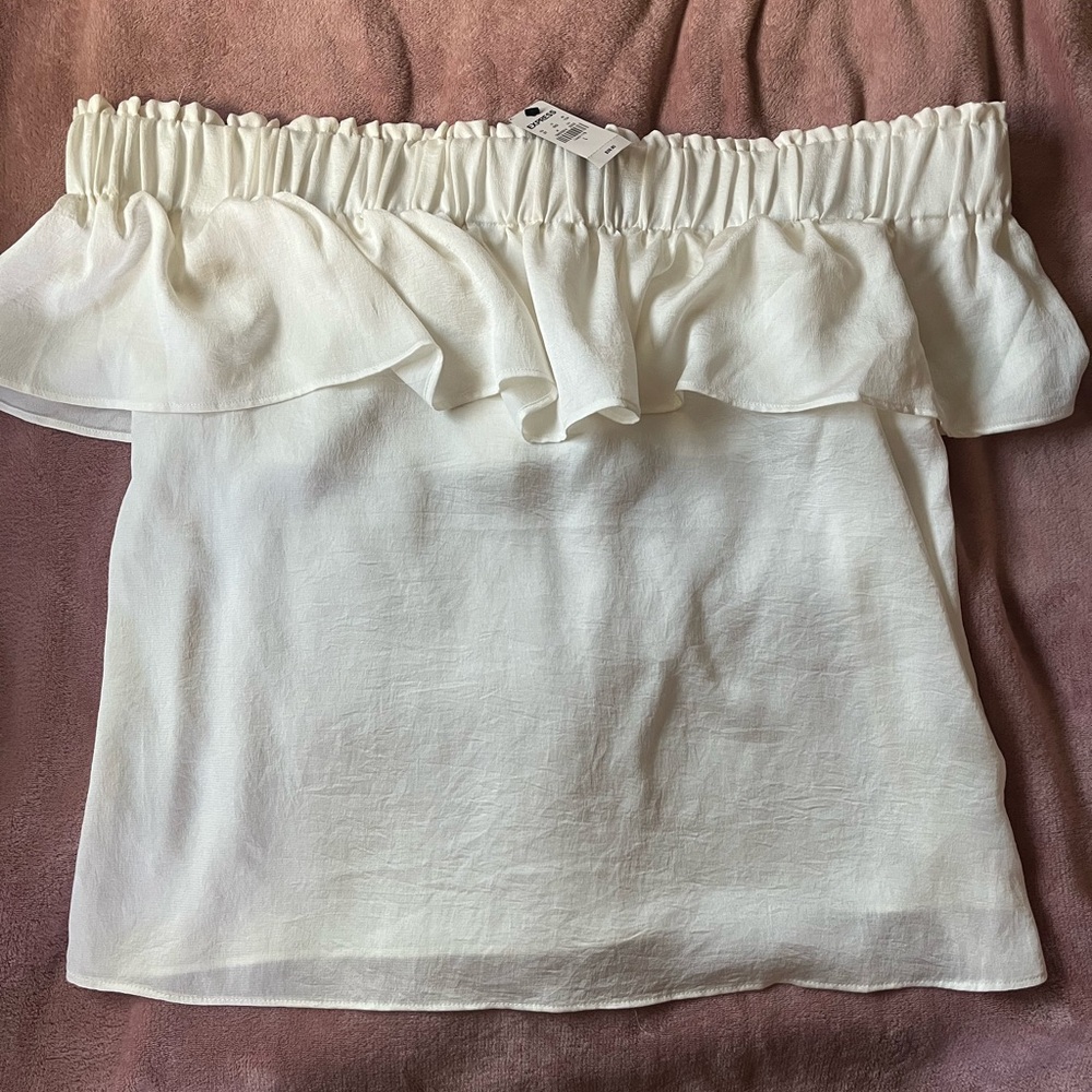 Express White Off-Shoulder Top